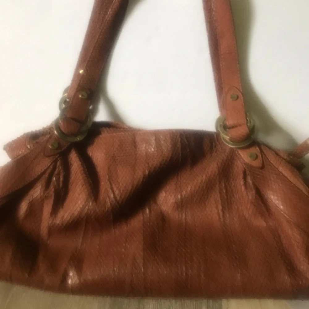 ELAINE TURNER snakeskin brown purse